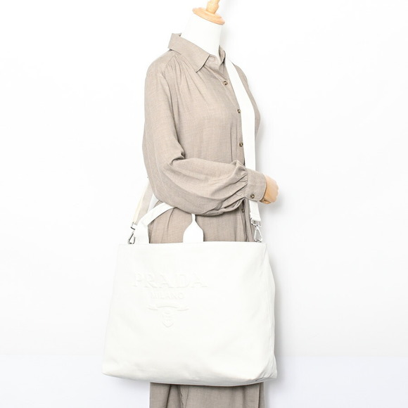 Prada Bag Tote White Drill - Picture 6 of 9